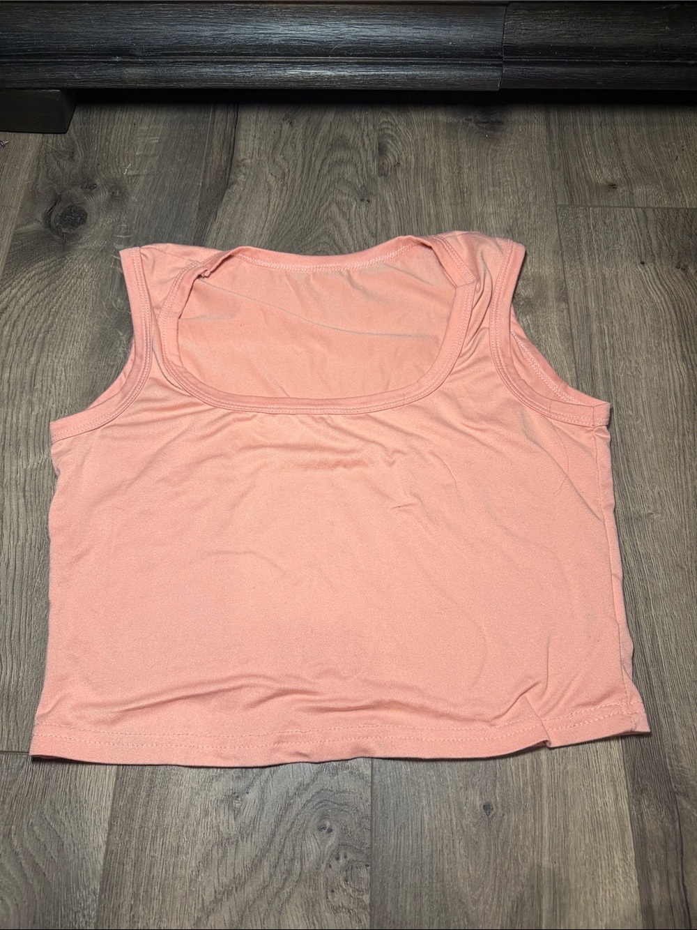 SHEIN Peach Square Neck Crop Tank